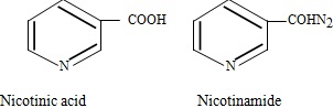 Nicotinic acid and derivative nicotinamide and component of NAD+